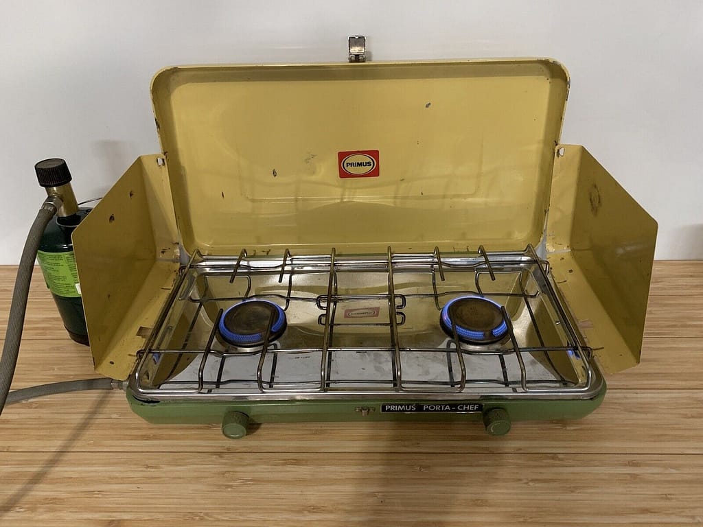 Vintage camping stoves camper colleague classic stove in camp